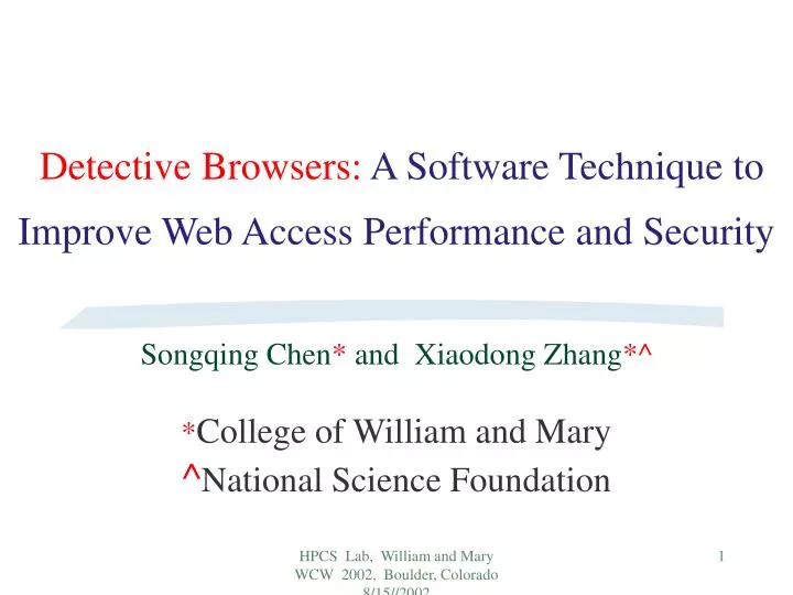 detective browsers a software technique to improve web access performance and security