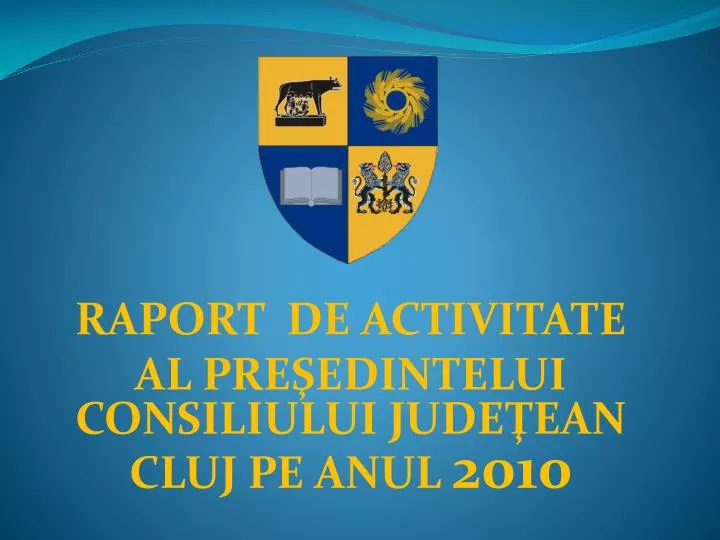 raport de activitate al pre edintelui consiliului jude ean cluj pe anul 2010