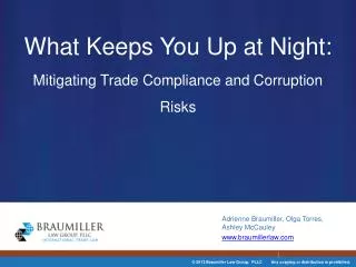 What Keeps You Up at Night: Mitigating Trade Compliance and Corruption Risks