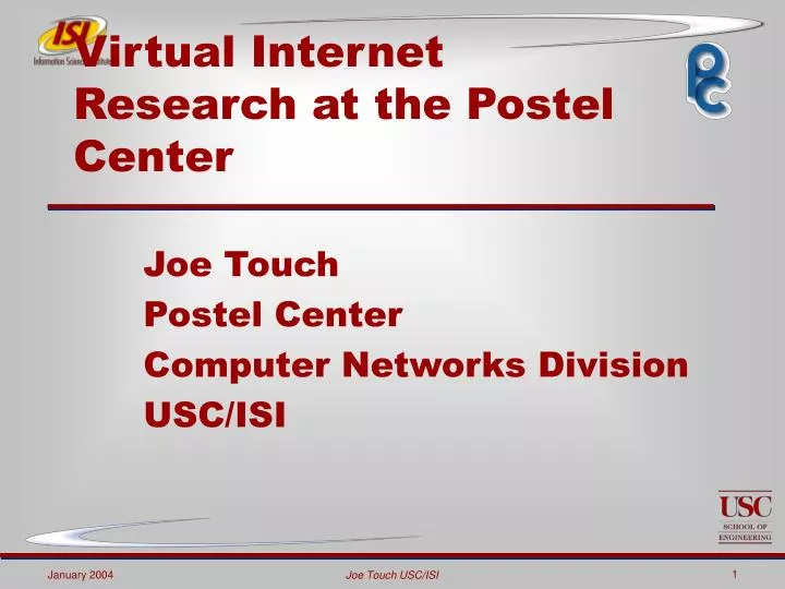virtual internet research at the postel center