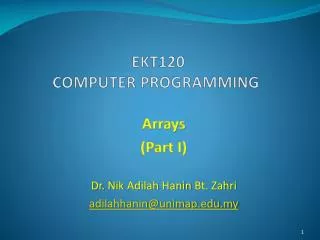 EKT120 COMPUTER PROGRAMMING