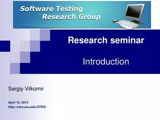 Research seminar Introduction