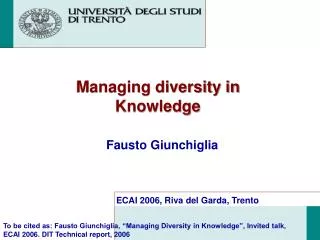 Managing diversity in Knowledge