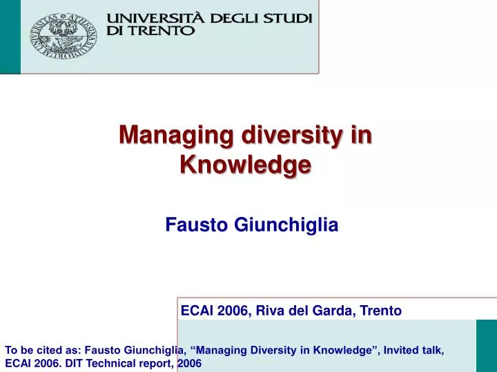 managing diversity in knowledge