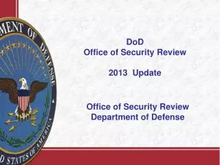Office of Security Review Department of Defense