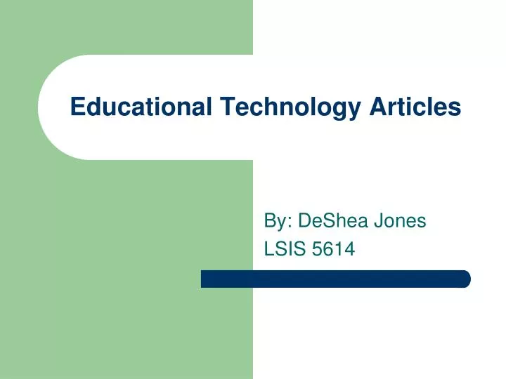 educational technology articles