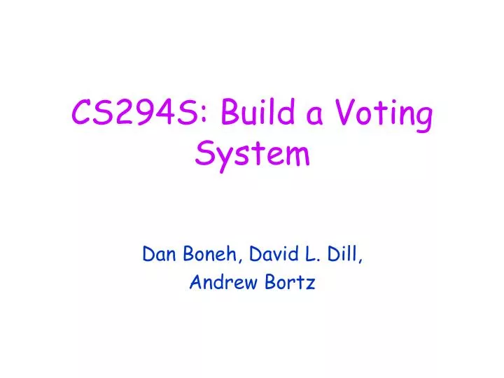 cs294s build a voting system