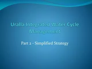 Uralla Integrated Water Cycle Management