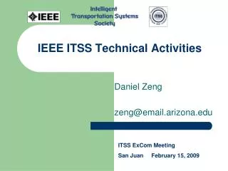 IEEE ITSS Technical Activities