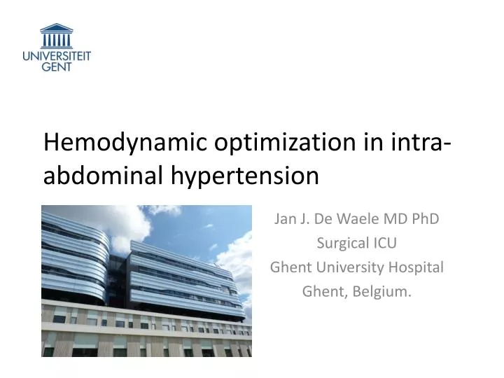 hemodynamic optimization in intra abdominal hypertension