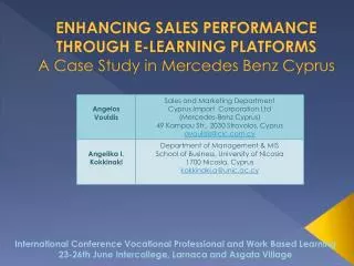 ENHANCING SALES PERFORMANCE THROUGH E-LEARNING PLATFORMS A Case Study in Mercedes Benz Cyprus