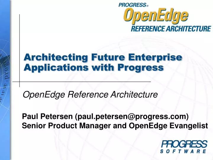 architecting future enterprise applications with progress