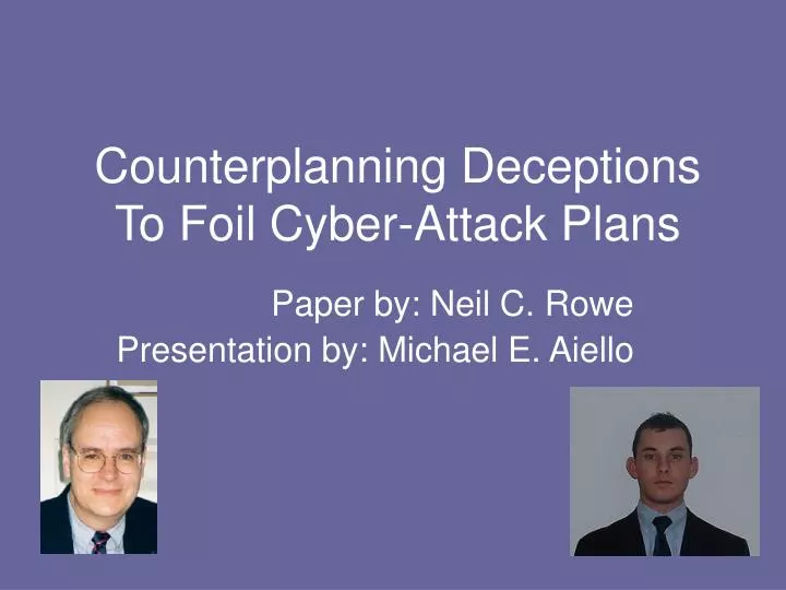 counterplanning deceptions to foil cyber attack plans