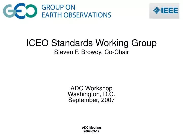 iceo standards working group steven f browdy co chair