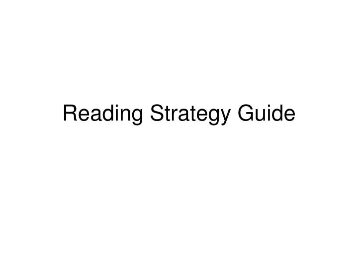 reading strategy guide