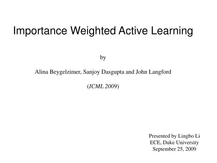 importance weighted active learning