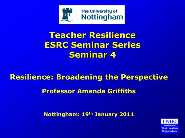 teacher resilience esrc seminar series seminar 4