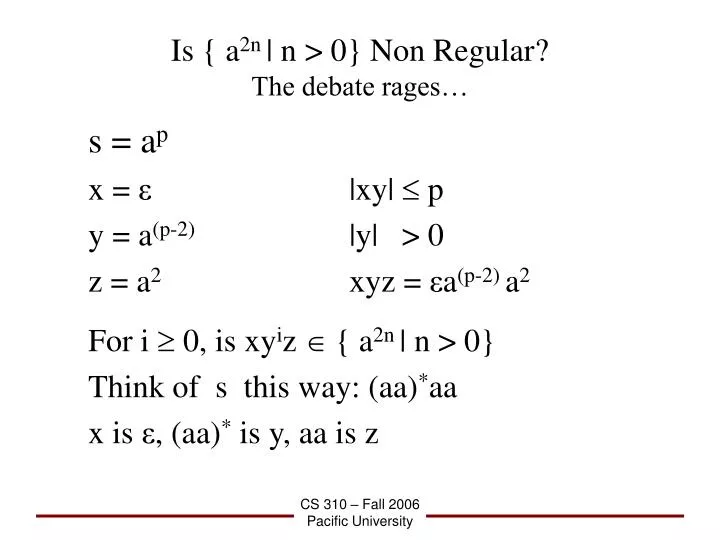 is a 2n n 0 non regular the debate rages