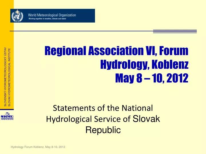 regional association vi forum hydrology koblenz may 8 10 2012