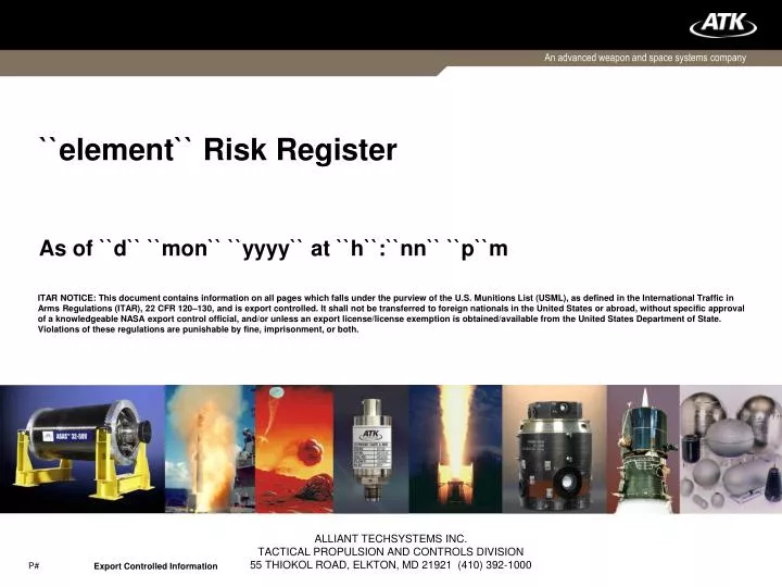 element risk register