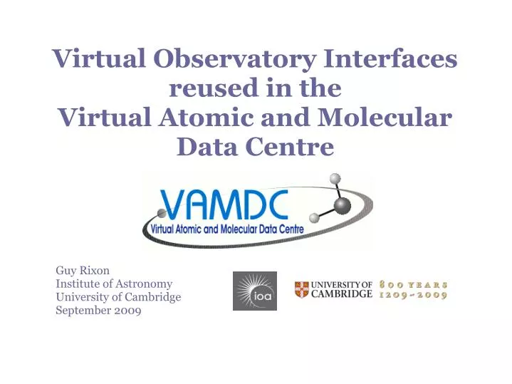 virtual observatory interfaces reused in the virtual atomic and molecular data centre