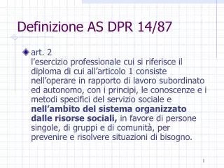 definizione as dpr 14 87