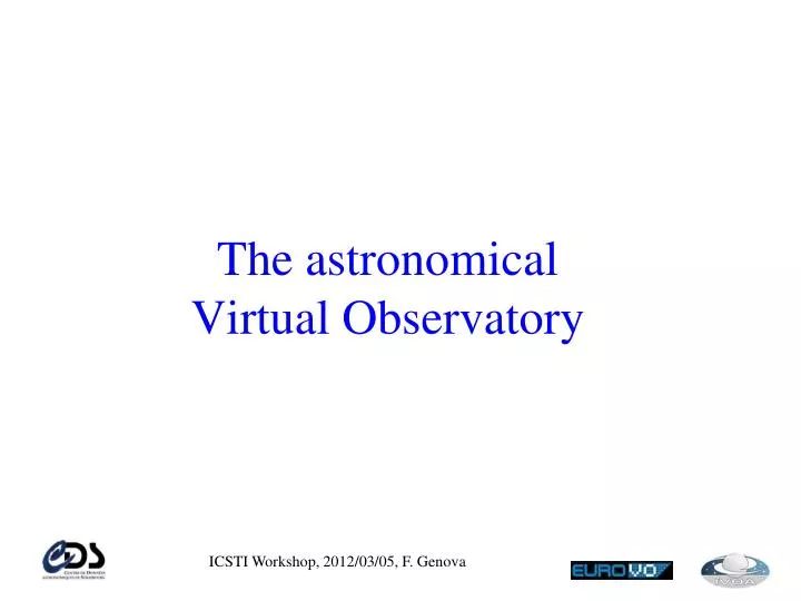 the astronomical virtual observatory