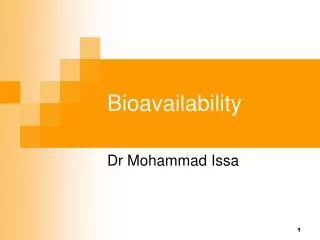 PPT - Bioavailability And Bioequivalence PowerPoint Presentation, Free ...