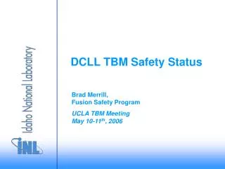DCLL TBM Safety Status
