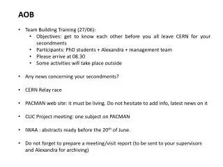 AOB Team Building Training (27/06):