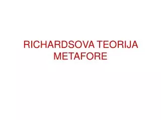 richardsova teorija metafore