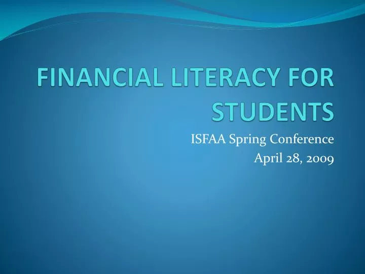 financial literacy for students