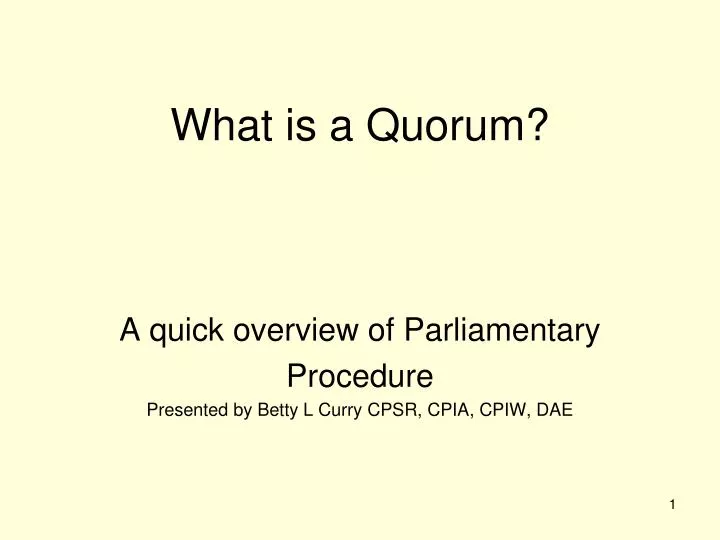 what is a quorum