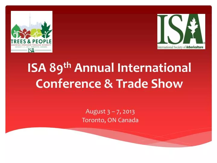 isa 89 th annual international conference trade show