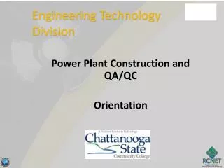 Power Plant Construction and QA/QC Orientation