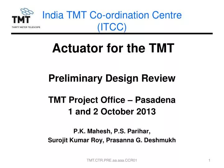 india tmt co ordination centre itcc