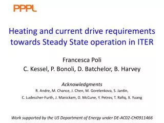Heating and current drive requirements towards Steady State operation in ITER
