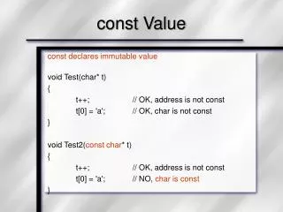 const Value