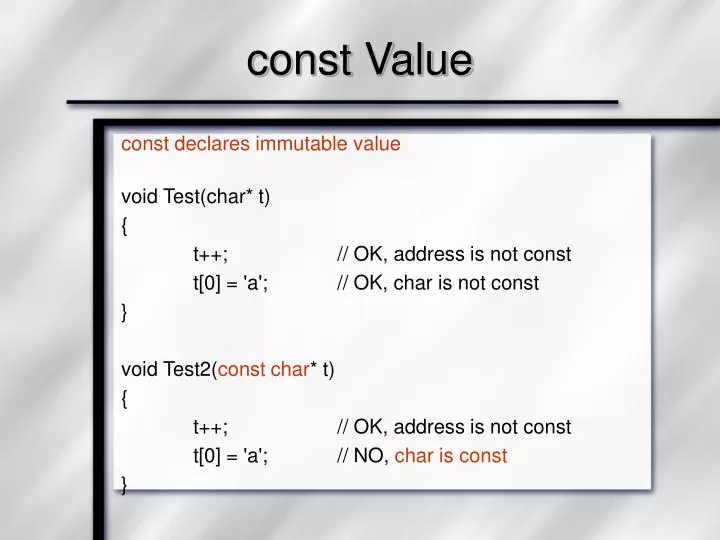 const value