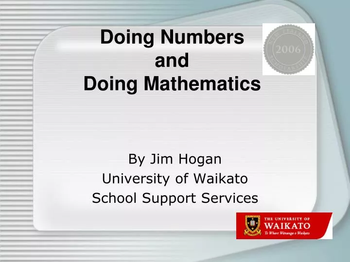 doing numbers and doing mathematics