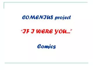 comenius project if i were you comics