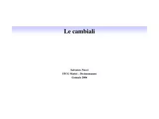 le cambiali