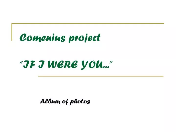 comenius project if i were you