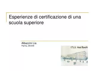 esperienze di certificazione di una scuola superiore