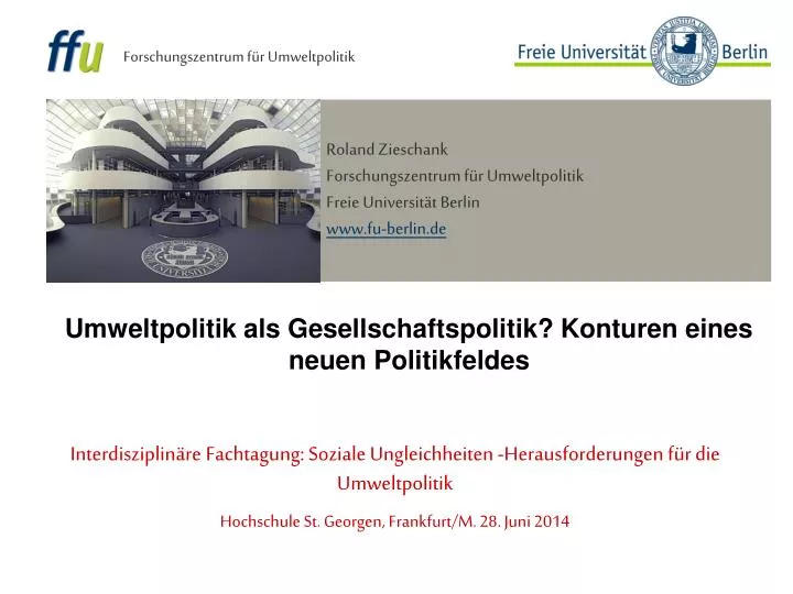 umweltpolitik als gesellschaftspolitik konturen eines neuen politikfeldes