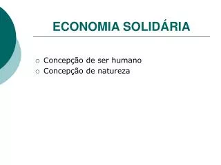 economia solid ria
