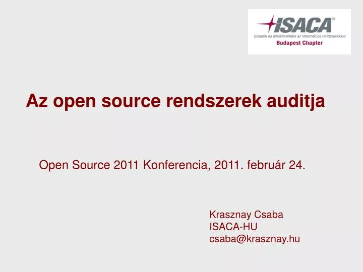 az open source rendszerek auditja