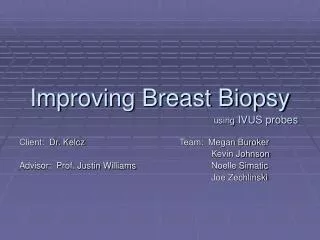 Improving Breast Biopsy using IVUS probes