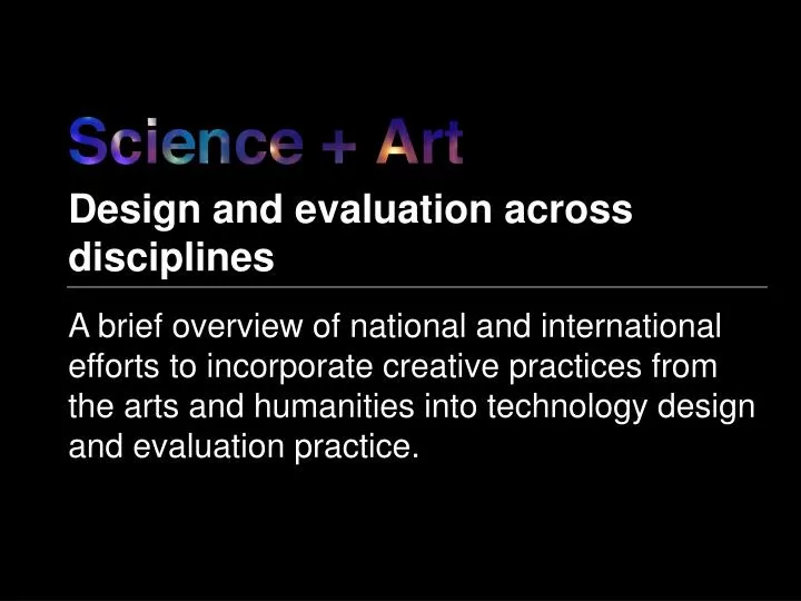 design and evaluation across disciplines