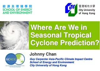 Where Are We in Seasonal Tropical Cyclone Prediction?